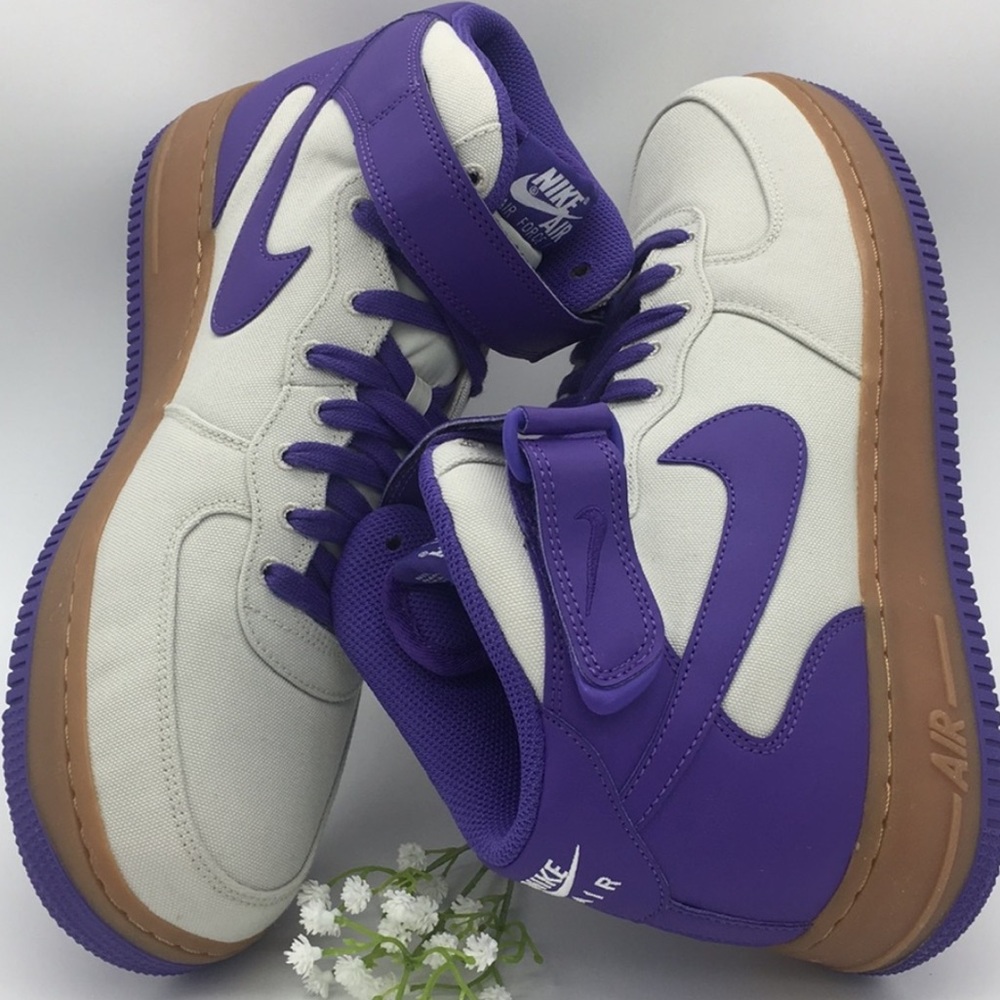 Nike Air Force 1 Mid ‘07 TXT light bone/dark iris - Picture 1 of 8